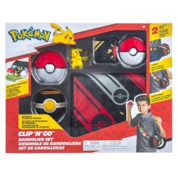 Pokemon Pikachu Med Luxury Ball Och Poke Ball Clip N Go Bandolier Set