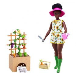 Barbie Docka med trädgårdset och kanin