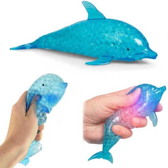 Klämdjur Squeeze Delfin med ljus Fidget
