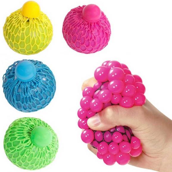 Klämboll, stressboll i nät leksak 6 cm