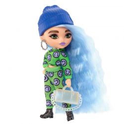 Barbie Extra Mini blått hår och mössa