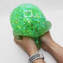Stor Klämboll med glittriga band inuti Squeeze 15 cm