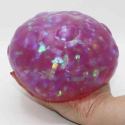 Stor Klämboll med glittriga band inuti Squeeze 15 cm