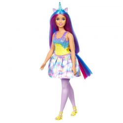 Barbie Core Unicorn Lila hår med slingor