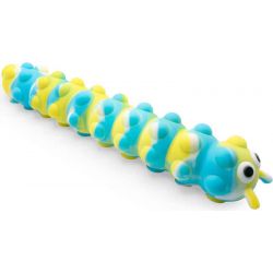 Push Pop suction 3D Caterpillar Larv med sugproppar och Pop It funktion och ljus